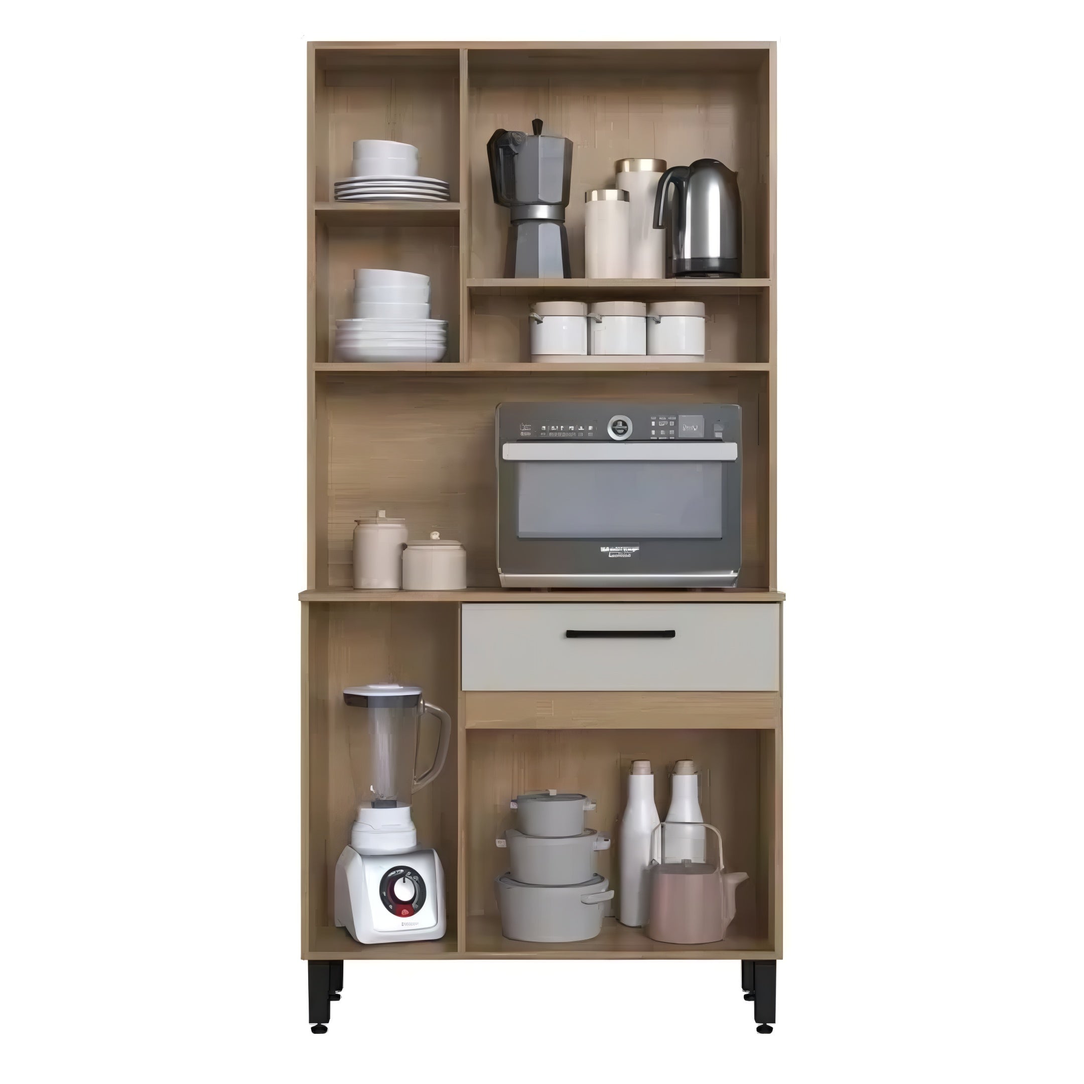 Muebles De Cocina Kit Multiuso 5 Puertas 1 Cajón 1 Estante Miel/Arena®