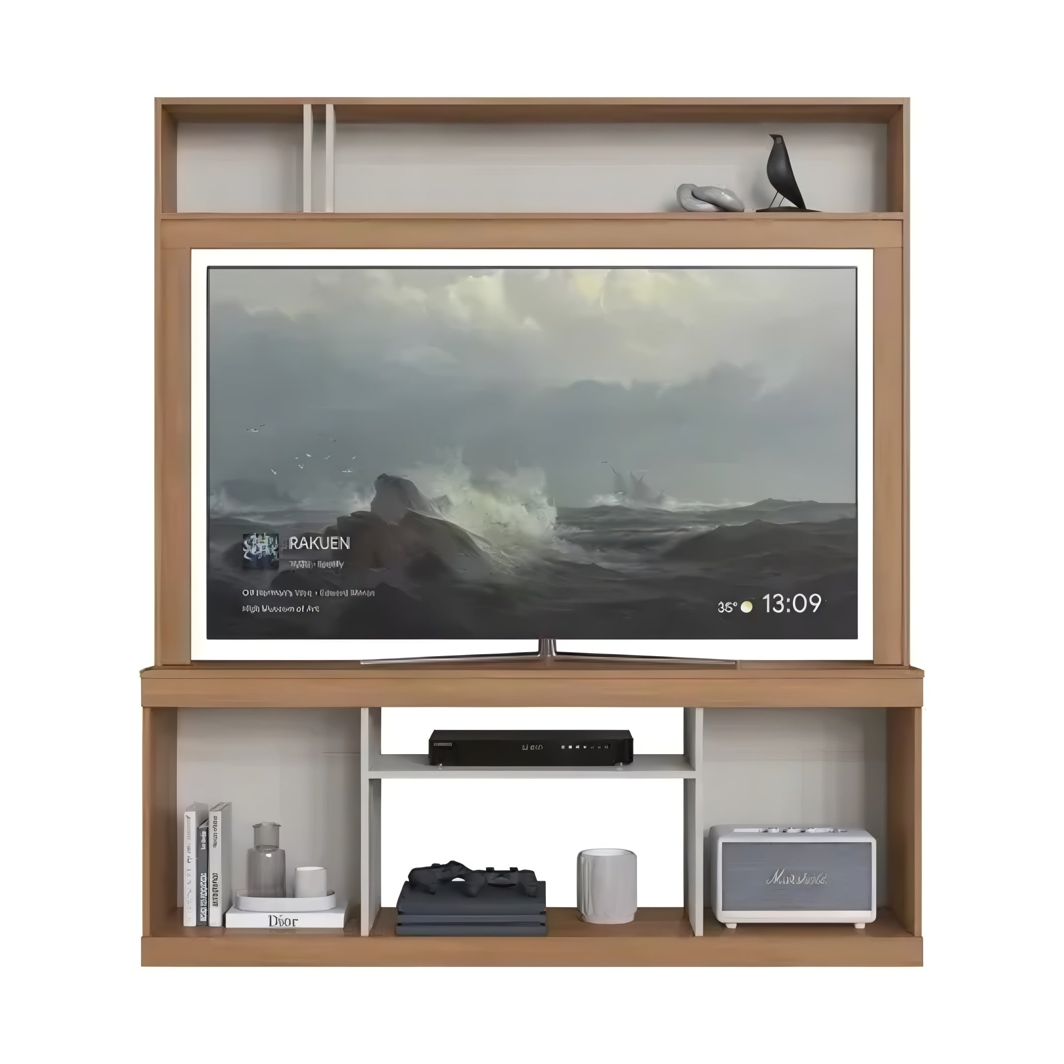 Rack Modular Con Panel Para Tv Calidad Premium 4 Estantes®