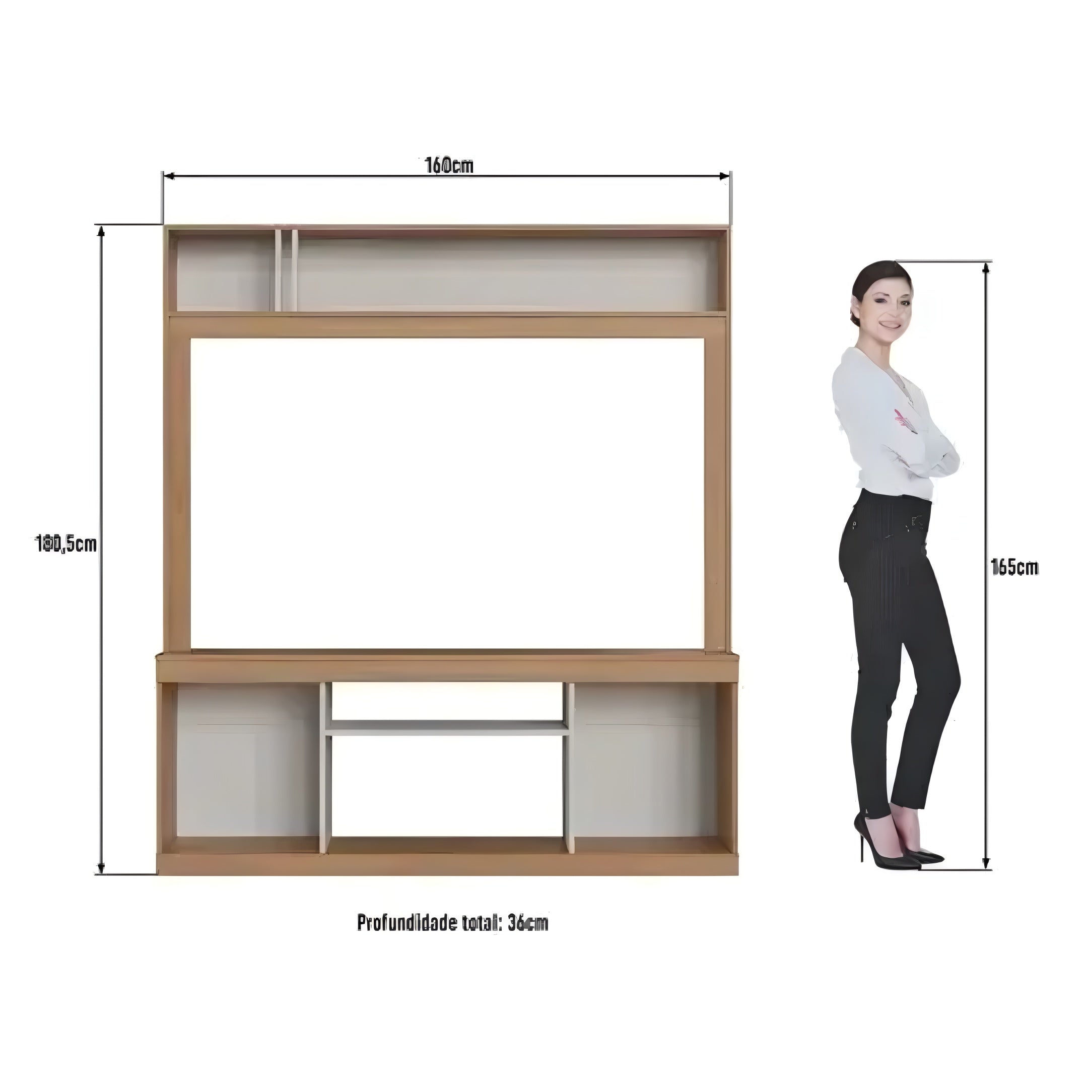 Rack Modular Con Panel Para Tv Calidad Premium 4 Estantes®