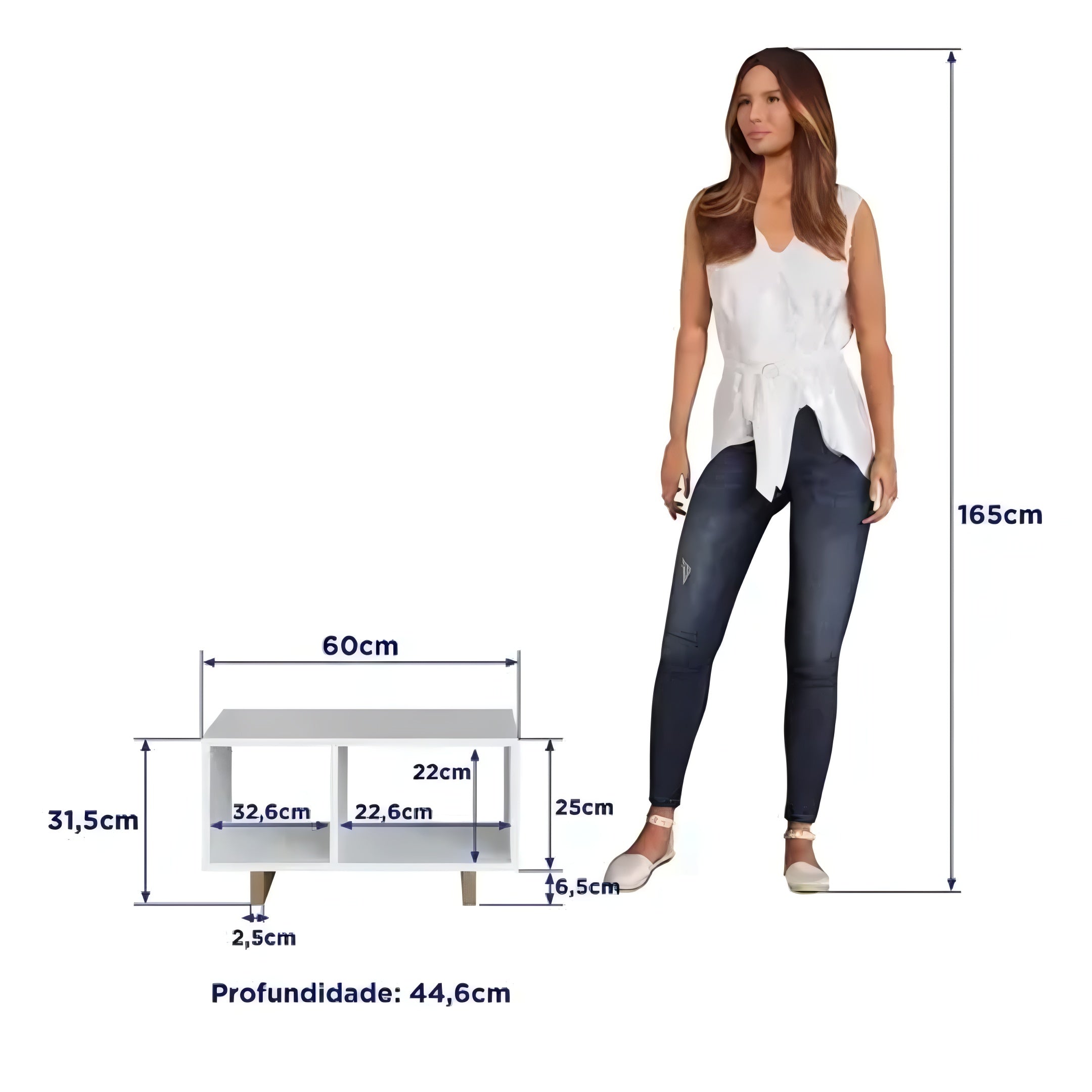 Mesa Ratona Central Living Linea Brasil Moderna Color Blanco®