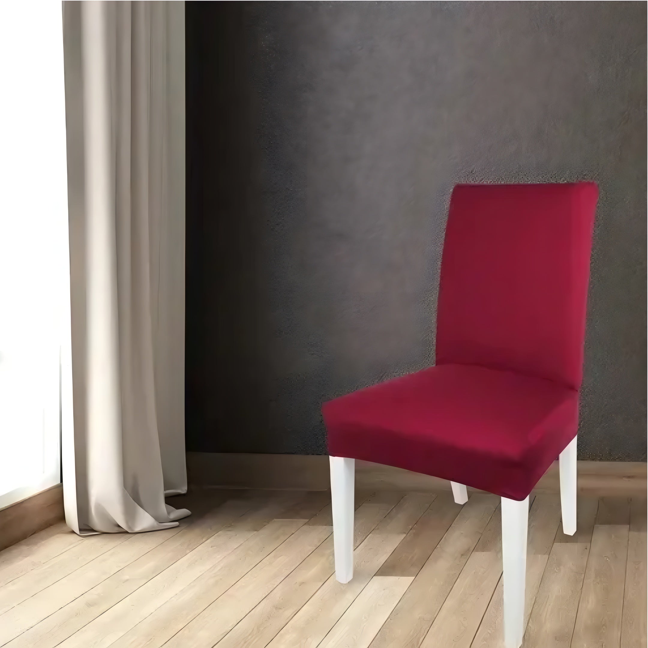 Funda Profesional De Silla Comedor Color Bordo Cubre Asiento Elastizada®