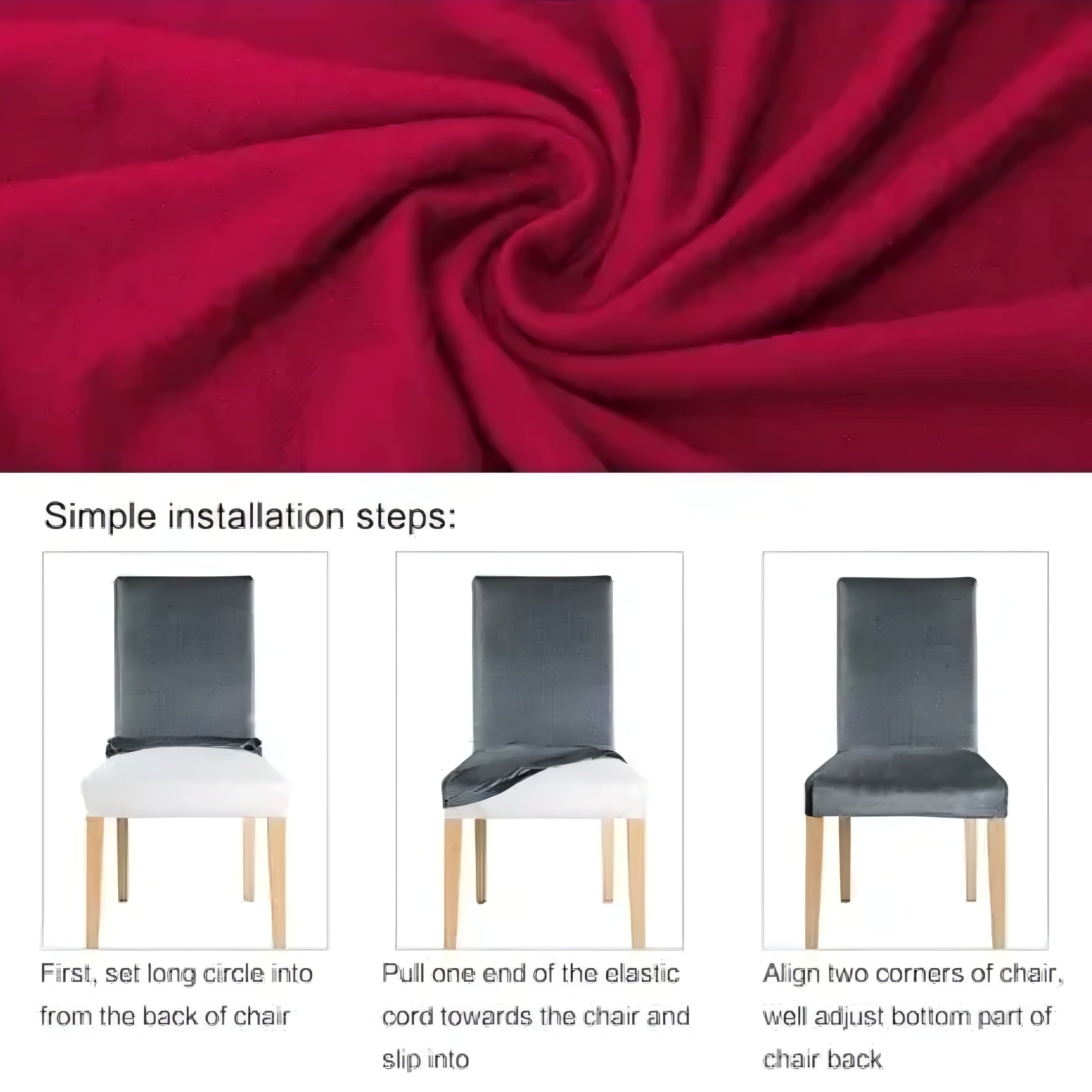 Funda Profesional De Silla Comedor Color Bordo Cubre Asiento Elastizada®