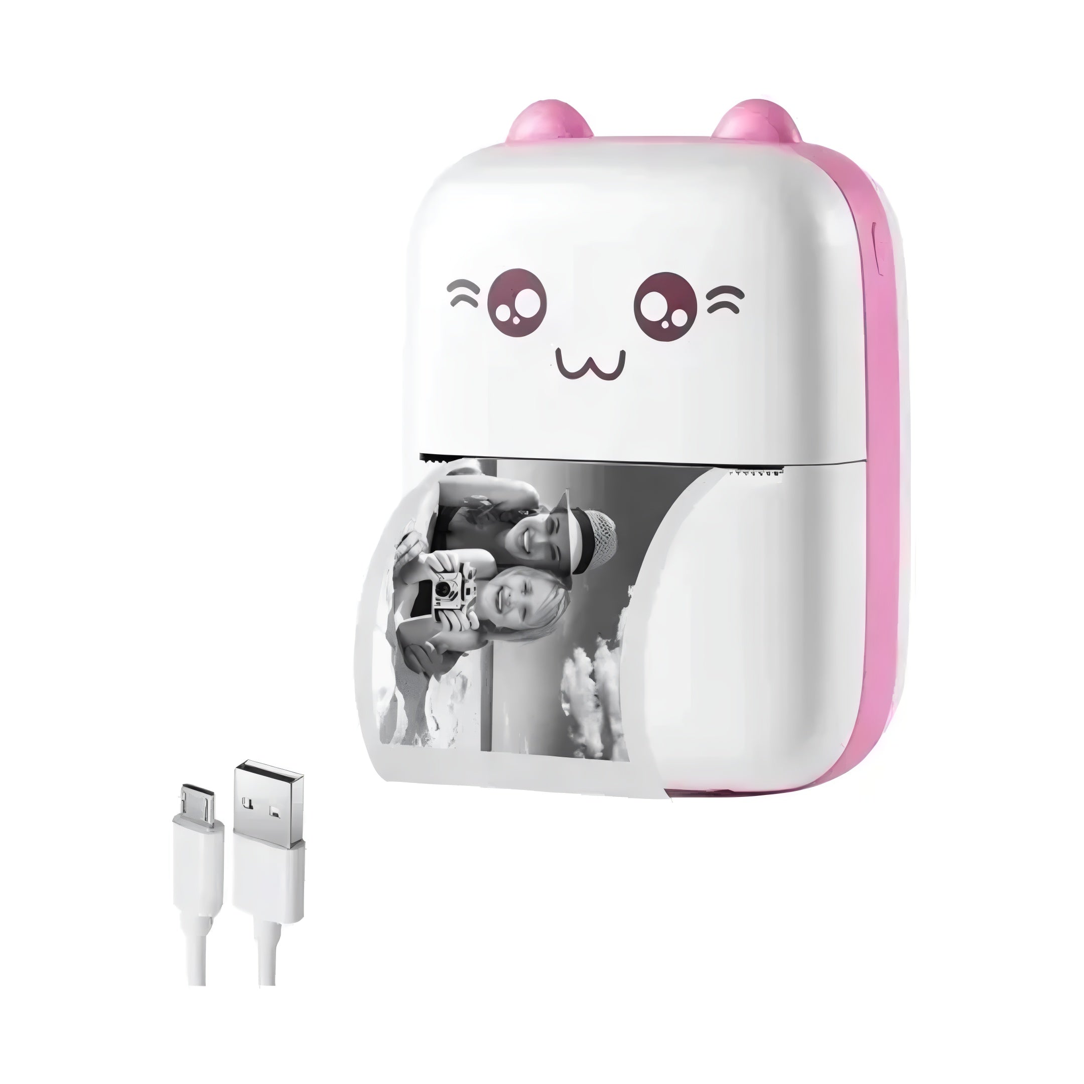 Mini Impresora Térmica Rosa + Rollo Autoadhesivo De Obsequio®