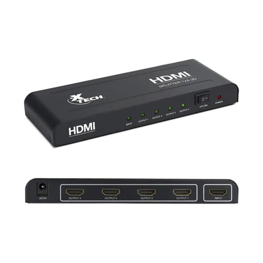 Splitter De Video Hdmi Xha-410 1080p 1 Entradas A 4 Salidas®