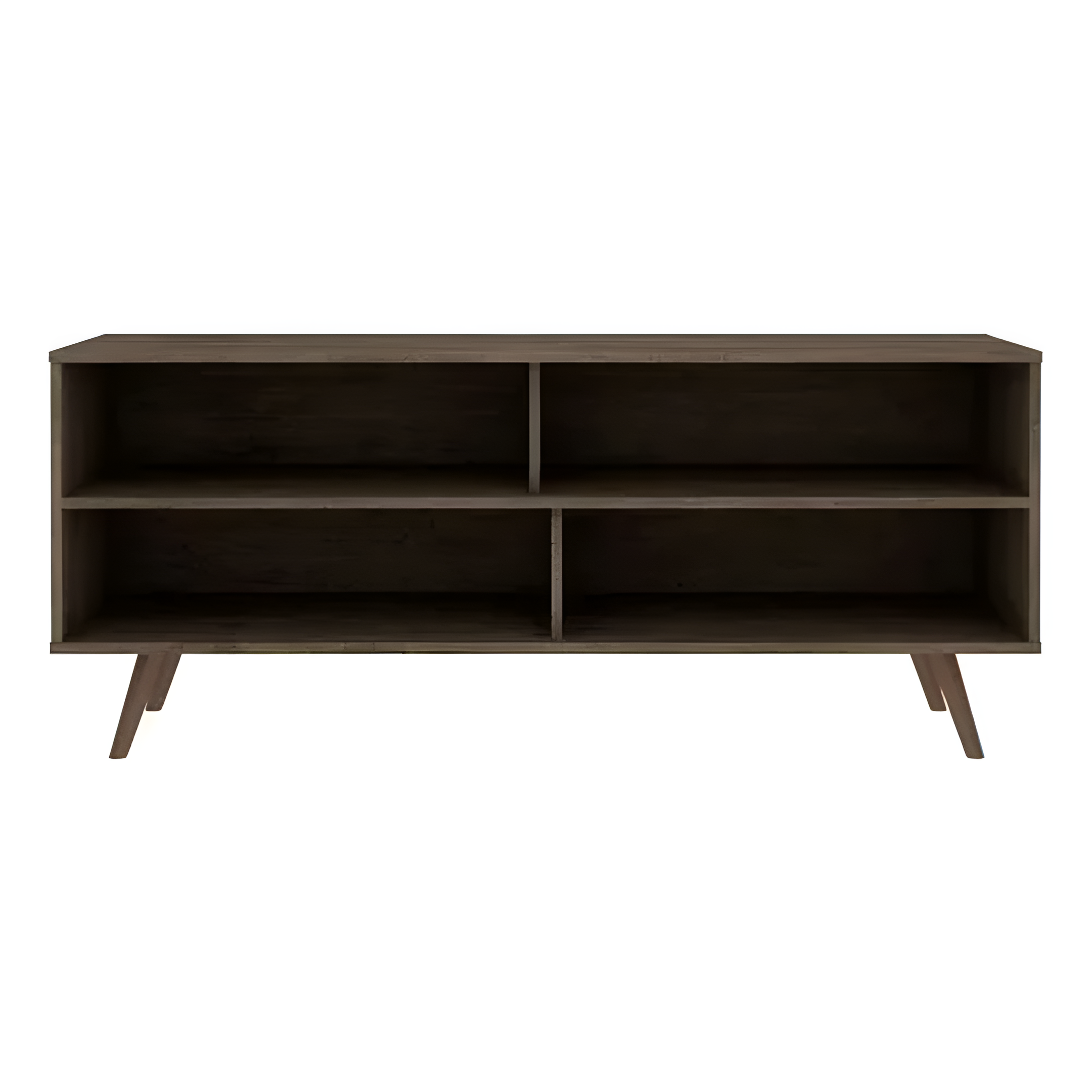 Rack Minimalista Tv 2 Puertas 2 Estantes Mdf Marrón Y Blanco®