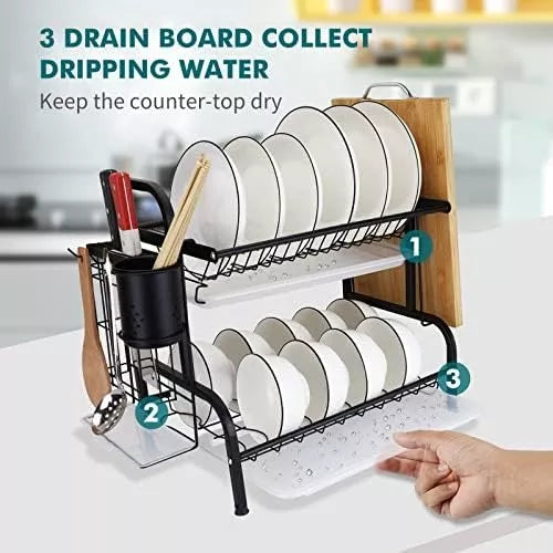 Escurridor De Platos Metálico 2 Niveles Sobre Mesada Indus®