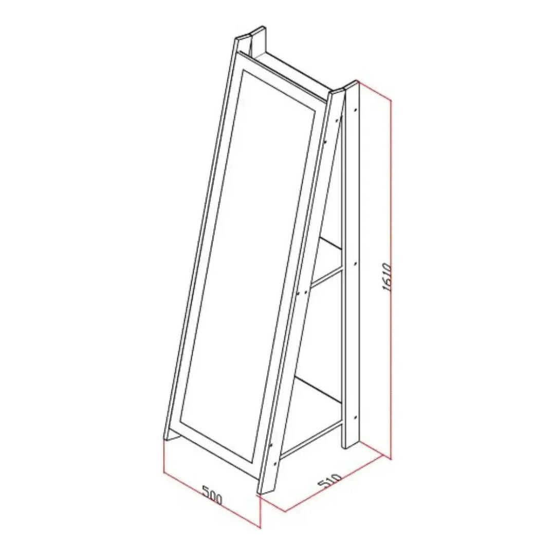Espejo Moderno con Borde para Living Dormitorio+2 Estantes®