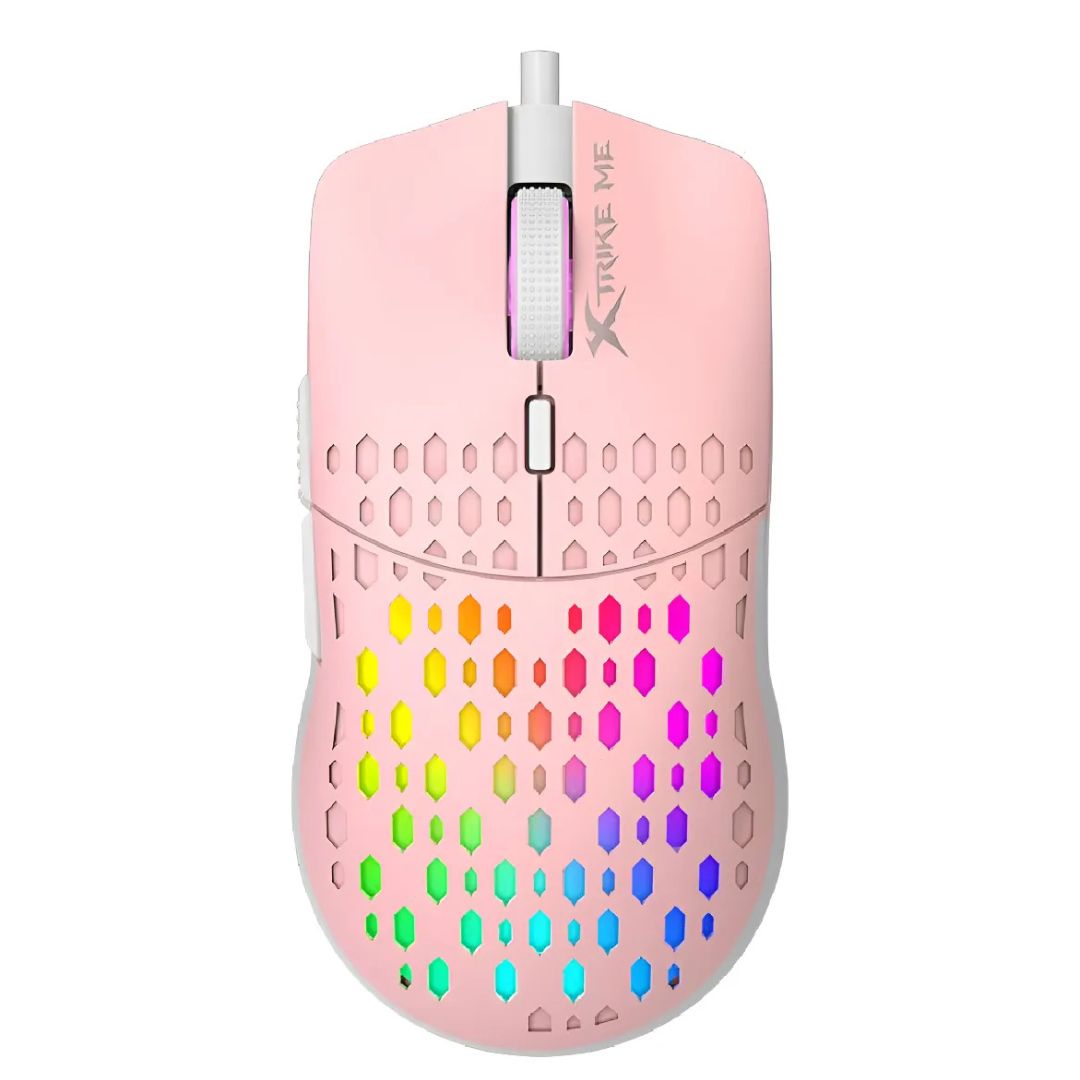 Mouse Gamer Xtrike Me Gm-209p Rgb Rosado Luces Led®