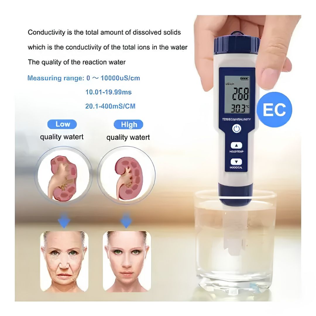 Medidor digital profesional de calidad del agua 5 en 1 PH®