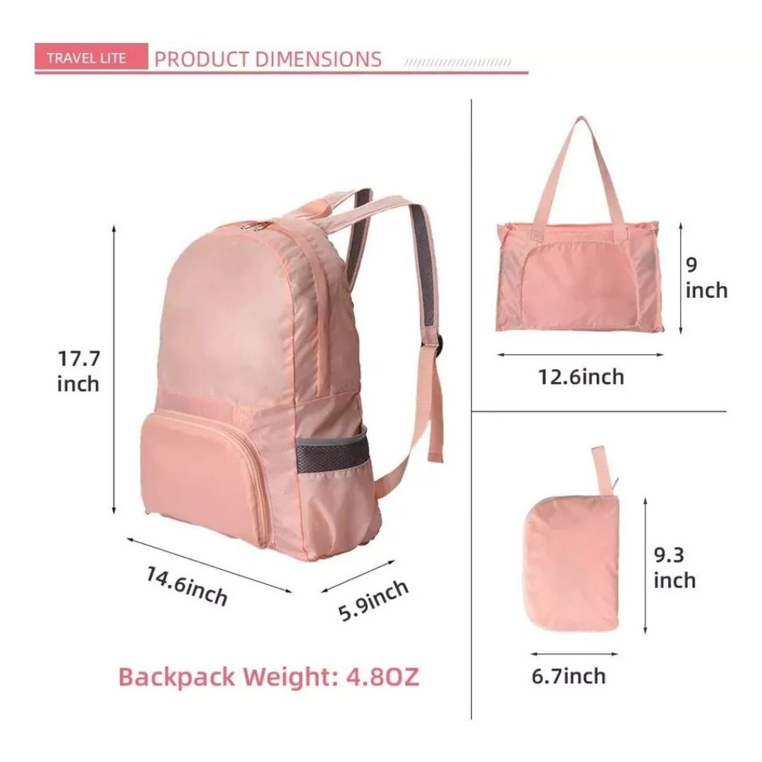 Mochila Impermeable Plegable 2 En 1 Portátil 25l