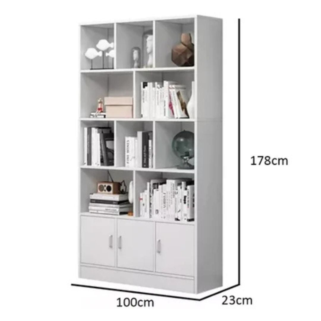 Estantería Biblioteca - 5 Niveles 3 Puertas