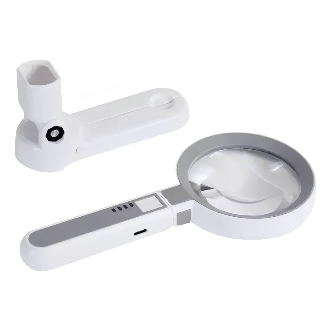 Lupa De Mesa 2.5x Y 8.25x Con Luz Led Blanca®