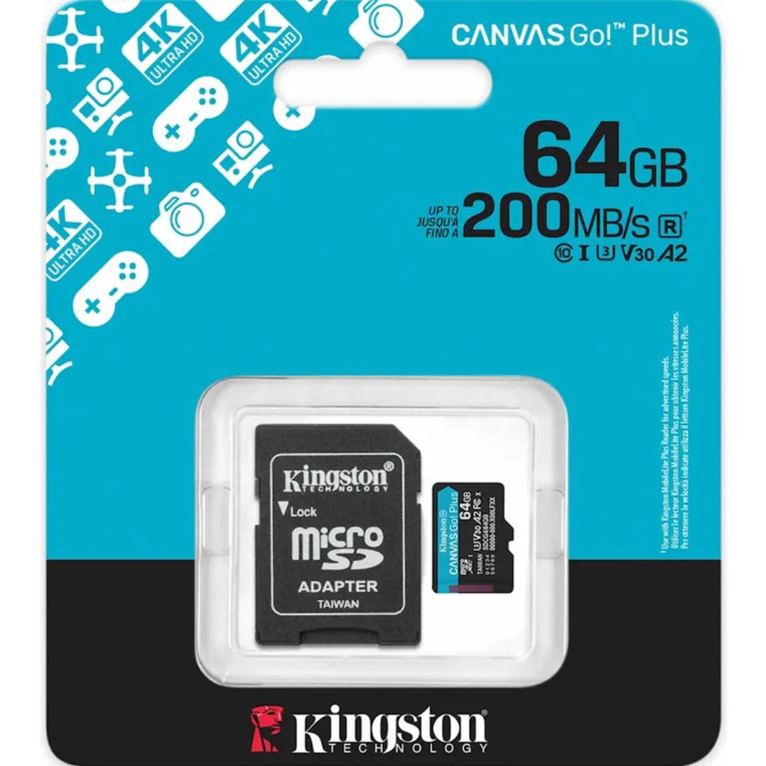 Tarjeta Kingston Canvas Go! Plus 64gb Sdcg4/64gb 200mb®