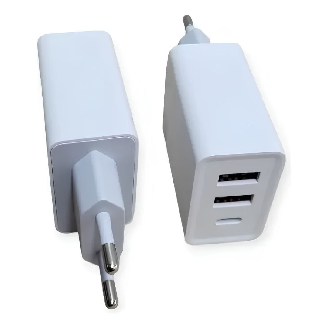 Cargador De Pared Treqa 38w 2 Usb + Tipo C 3.0 Carga Rápida®