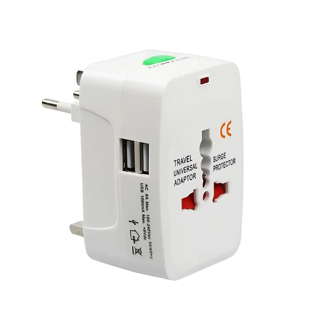 Adaptador Corriente Universal Viajero 2 Puertos Usb 1000 Ma