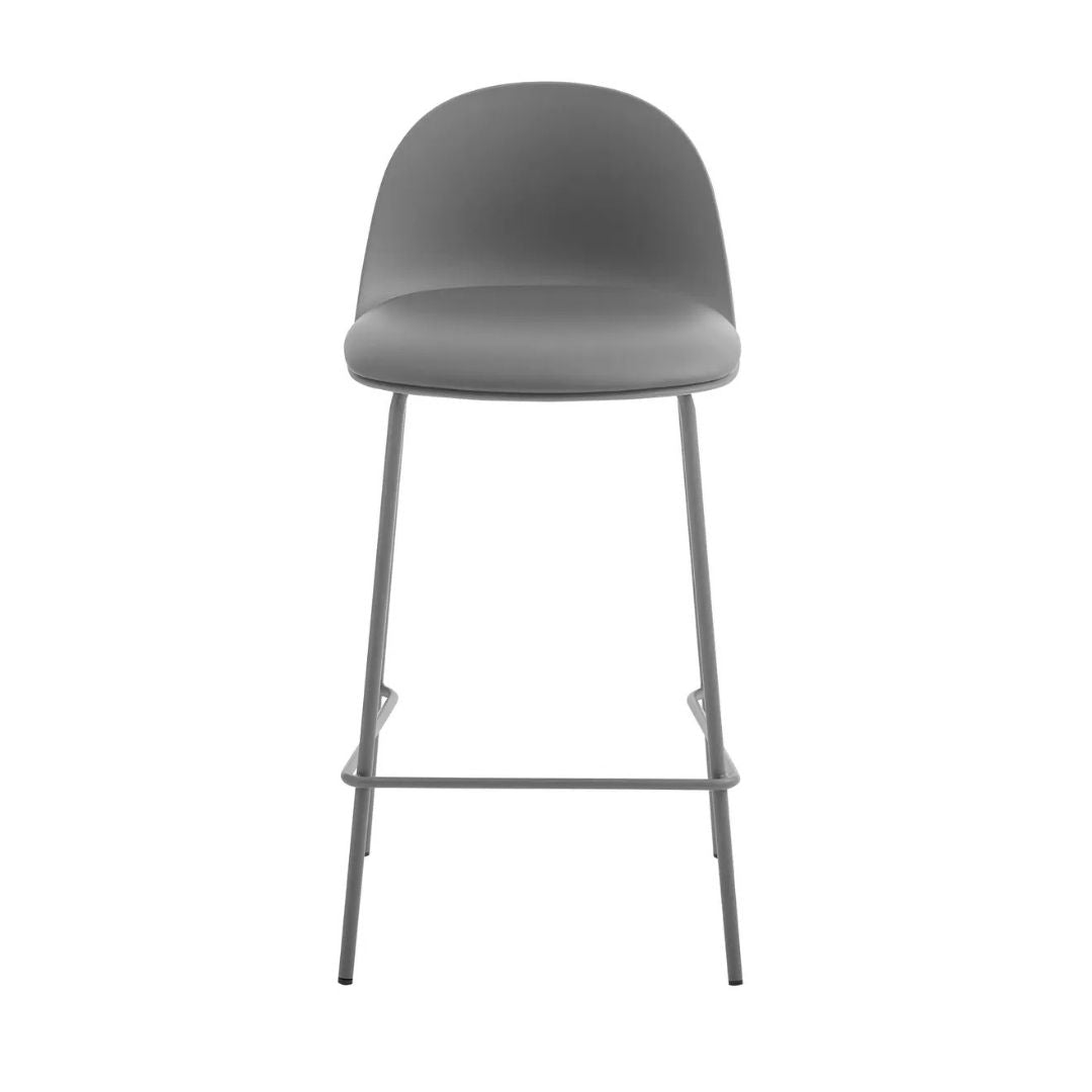 Taburete Acolchado Polipropileno/hierro Gris Mate Premium®