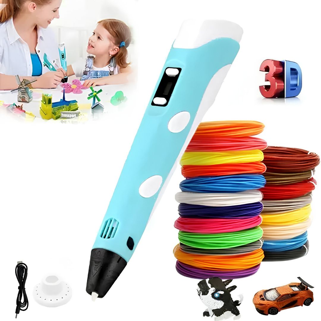 Lápiz de impresora 3D con 3 Filamento de colore variados de 5 Mts c/u®