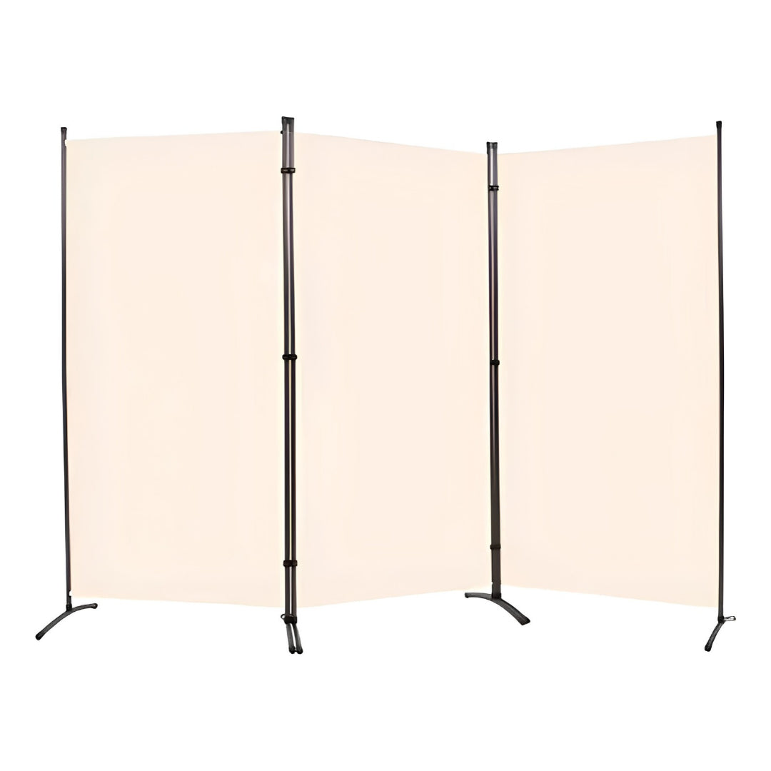 Biombo Separador Plegable 3 Paneles Poliéster Beige®