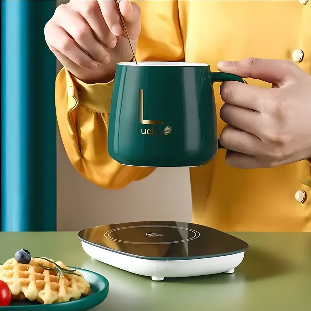 Taza De Ceramica Inteligente Con Base Calentador Usb Verde®