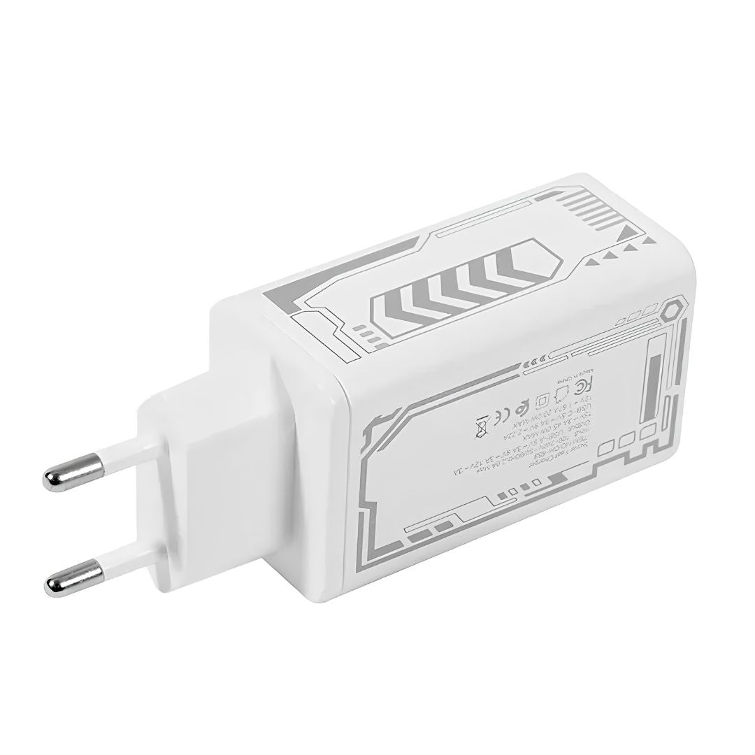 Cargador Compatible Usb Y Tipo C Carga Rapida Treqa 65w®