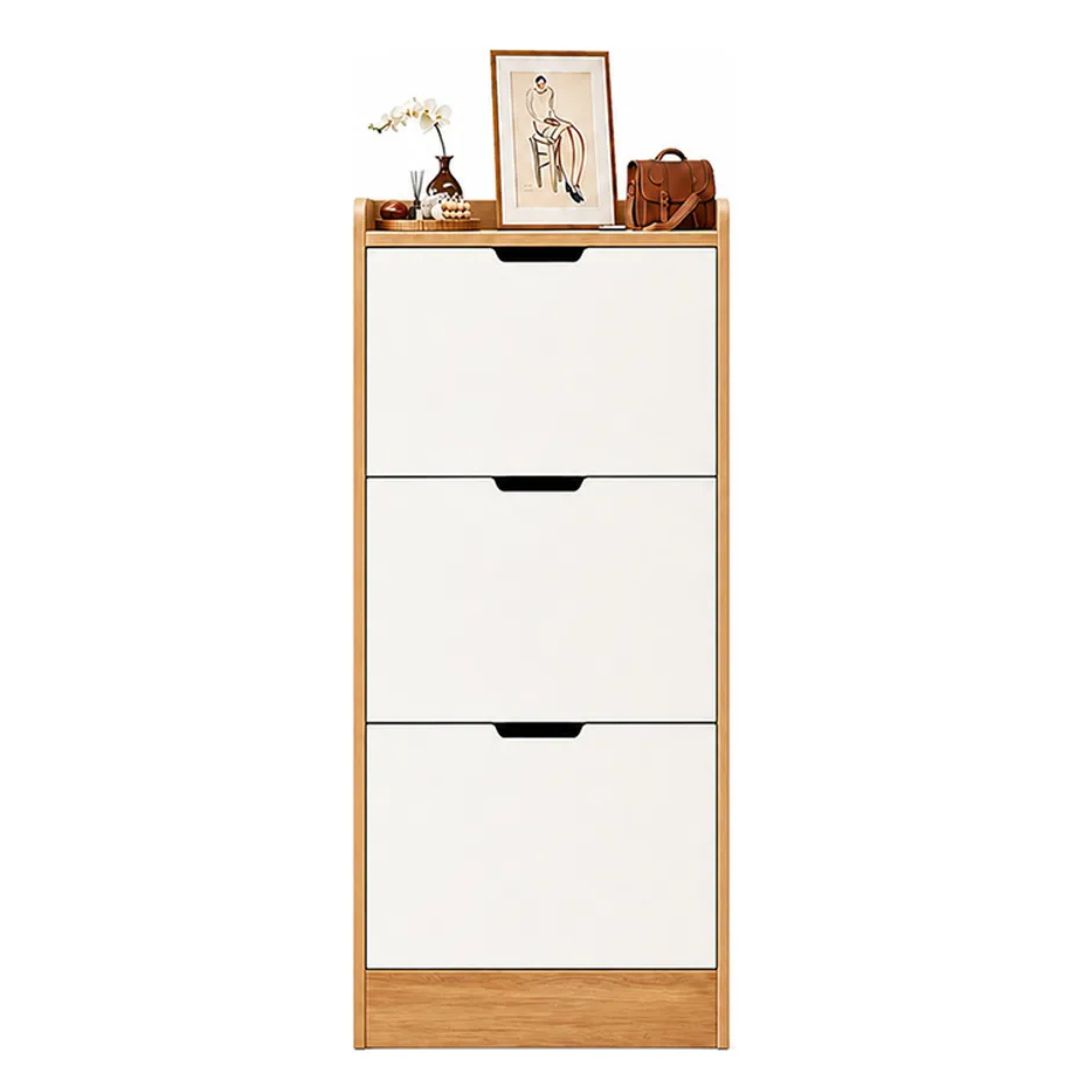 Zapatera Organizadora 3 Niveles+1 Estante Madera Y Blanco®