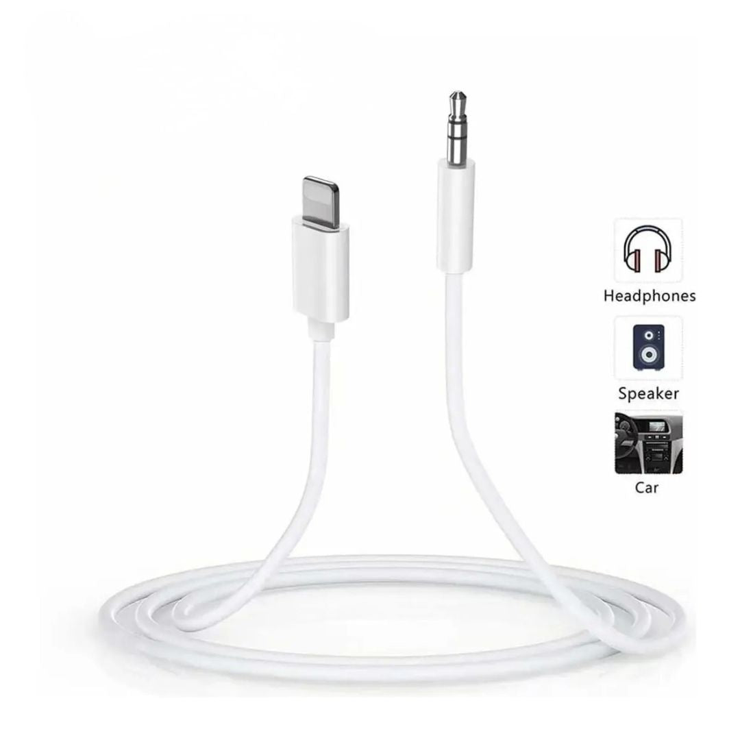 Cable Adaptador Auxiliar Compatible Lightning A 3.5 Treqa®
