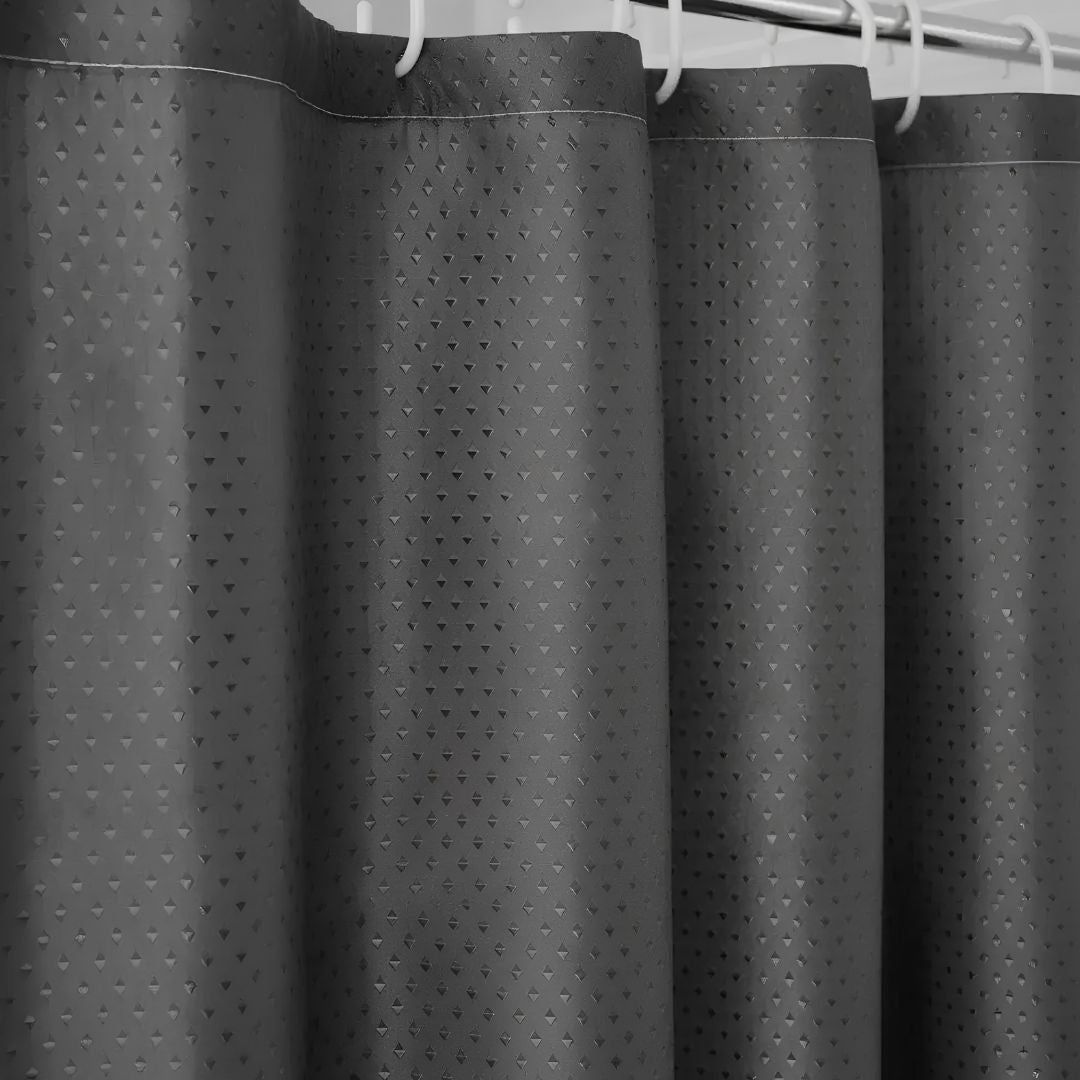 Cortina De Baño Impermeable Diamante 180x180 Negro Calidad®