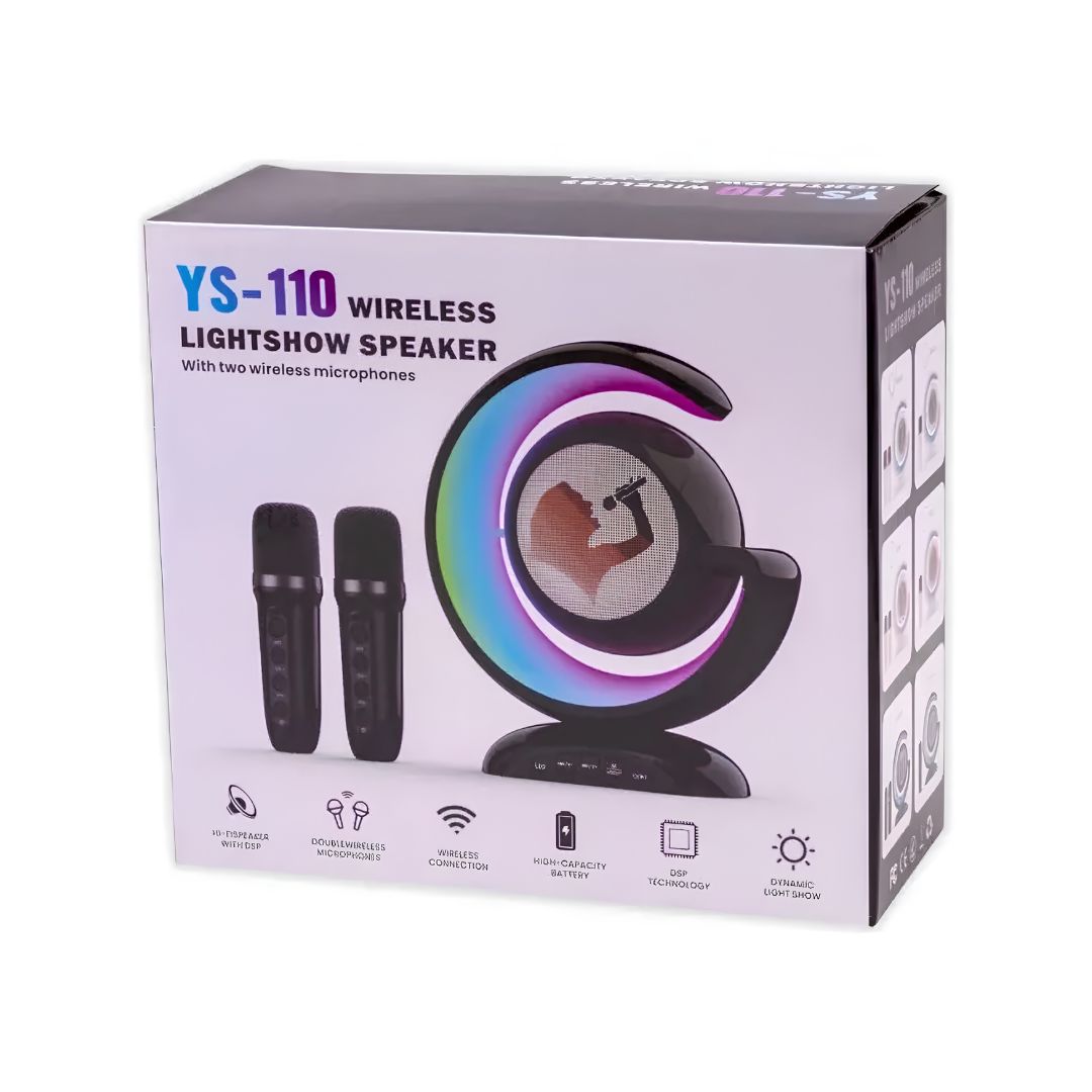Parlante De Karaoke Portátil Con Bluetooth+micrófonos Negro®
