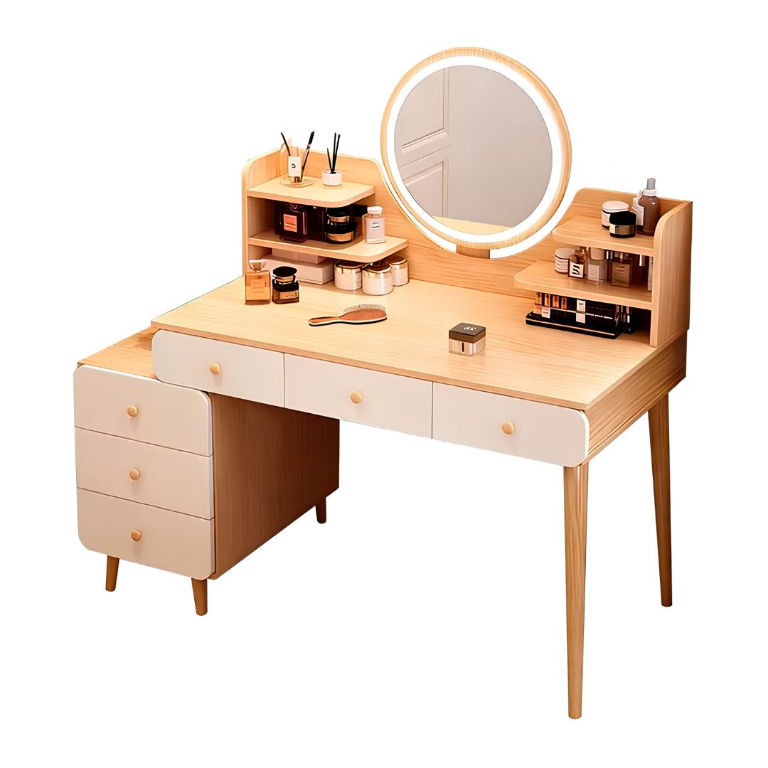 Escritorio Juvenil Para Maquillaje Moderno Mdf+Espejo Led®