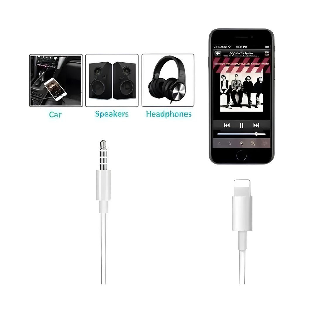 Cable Adaptador Auxiliar Compatible Lightning A 3.5 Treqa®