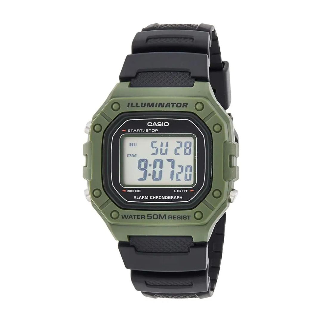 Reloj Casio W-218H-3A Gris y Verde®