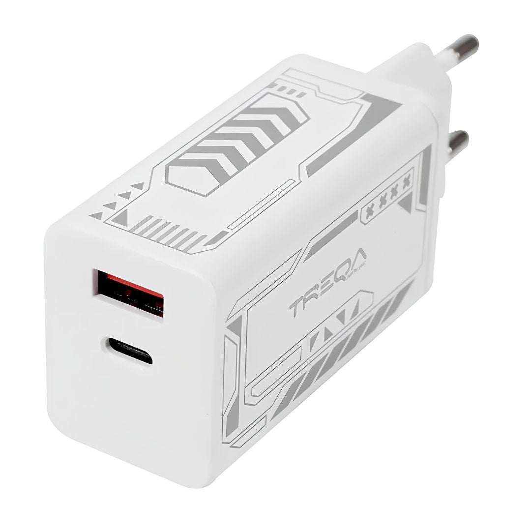 Cargador Compatible Usb Y Tipo C Carga Rapida Treqa 65w®