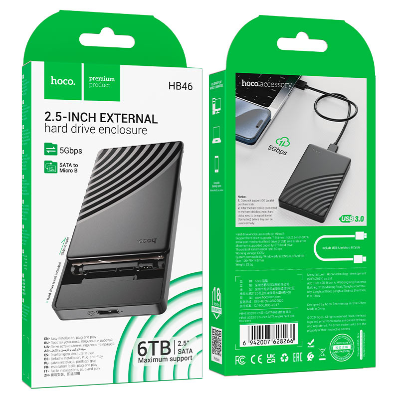 Carcasa Para Disco Duro Hb46 De 2,5 Pulgadas Sata Usb-a3.0®