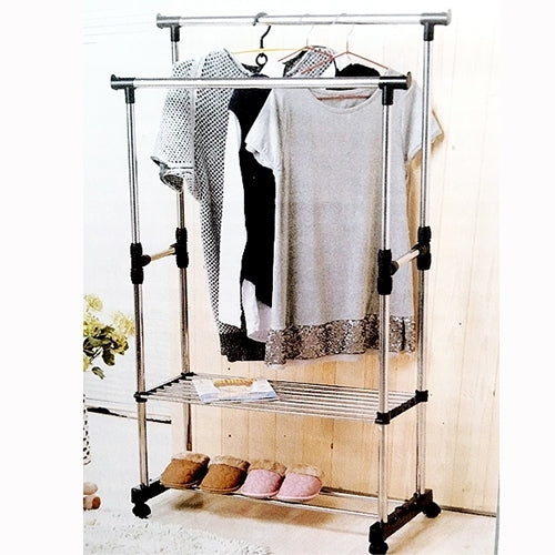 Perchero Doble Extensible Con Ruedas