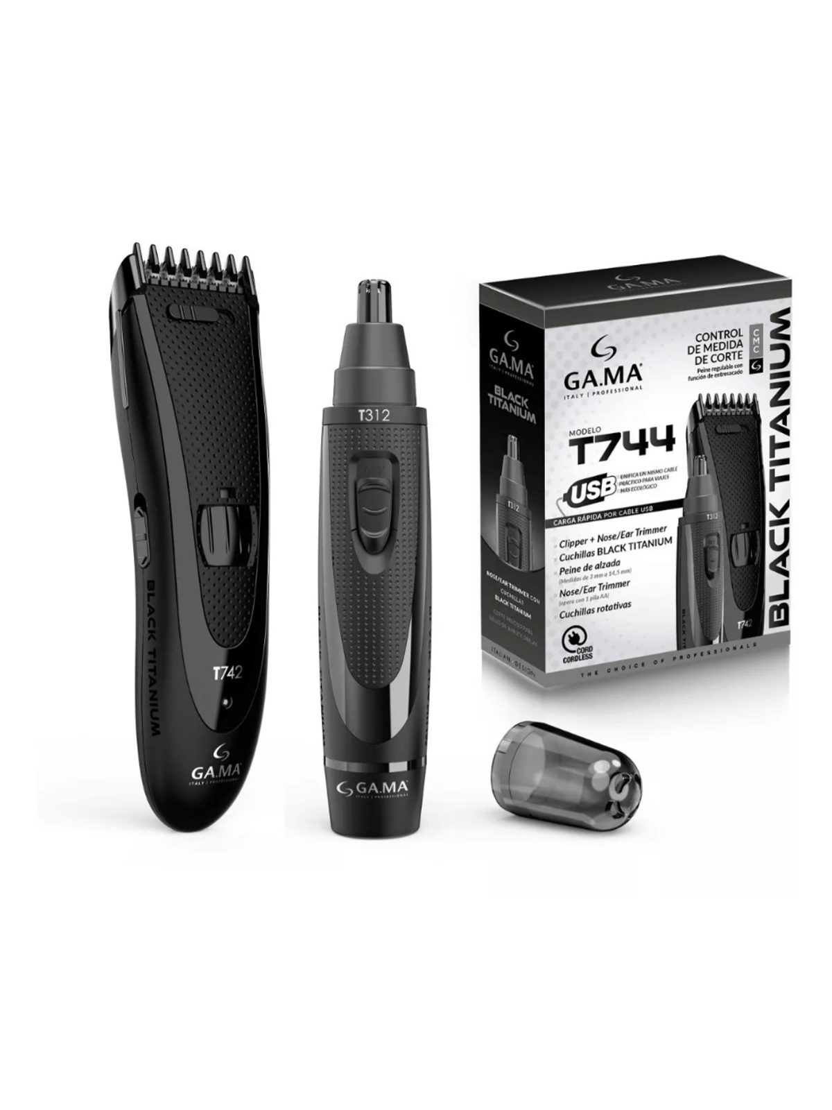 Afeitadora Wireless GAMA Titanium 744 Cortadora + Trimmer®