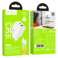 Cargador Hoco N71 30w Usb-c/usb-a+cable Usb-c A Lightning®