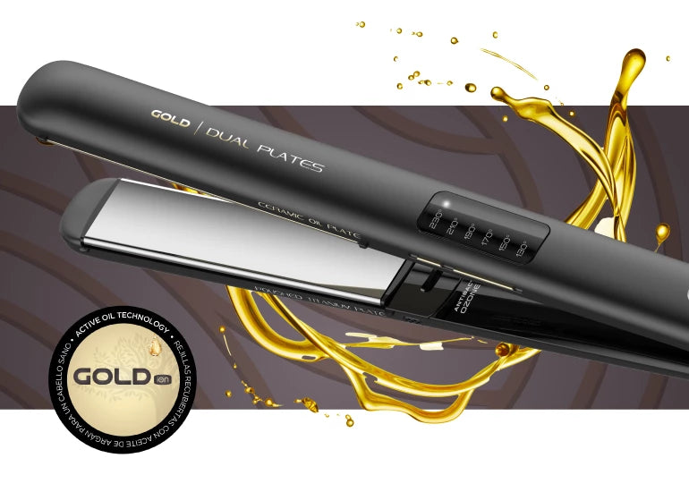 Plancha De Pelo GAMA Cp14 Dual Plate Gold Aceite De Argan®