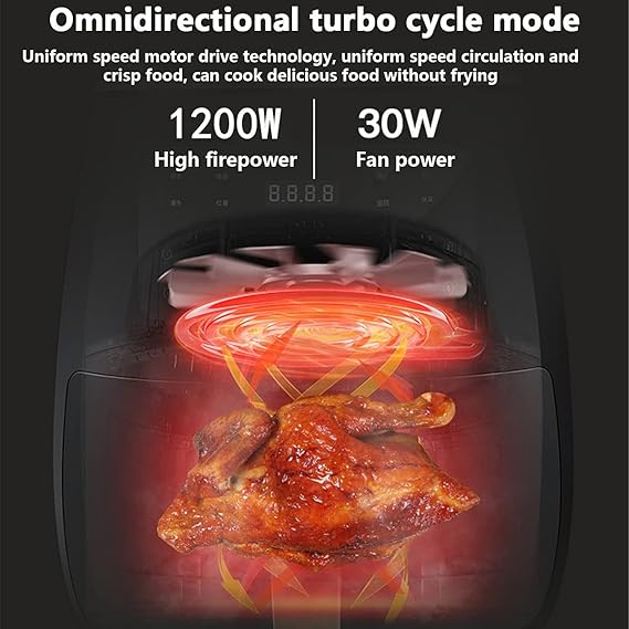 Freidora De Aire Hoffmans Negra Hm-6018 6L Cocina Rápido®