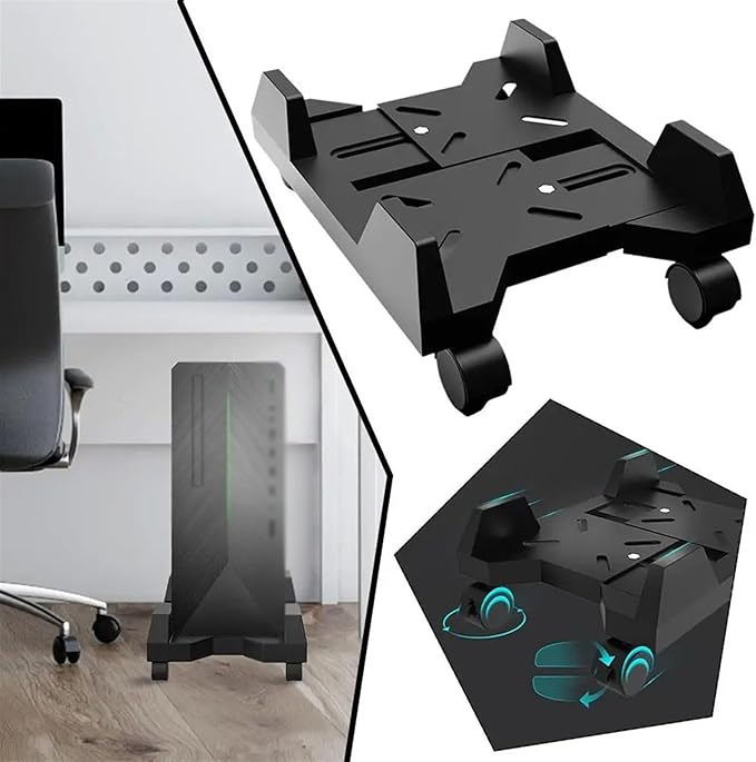 Soporte Para CPU Con Ruedas Base Ajustable Color Negro®