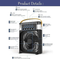 Ventilador Portatil Mini 3en1 Aire Frio Y Humidificador Led®