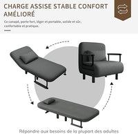 Sofá Cama 1 Cuerpo Gris Plegable Con Almohadón 60x68x85cm®