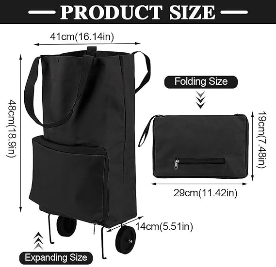 Carro Plegable De Compras Con Ruedas, 20l Ideal Para Feria®
