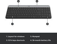 Kit Teclado Y Mouse Inalámbrico Logitech Mk470 Color Negro