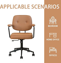 Silla De Oficina Vintage Cuero Sintético Ruedas 360®