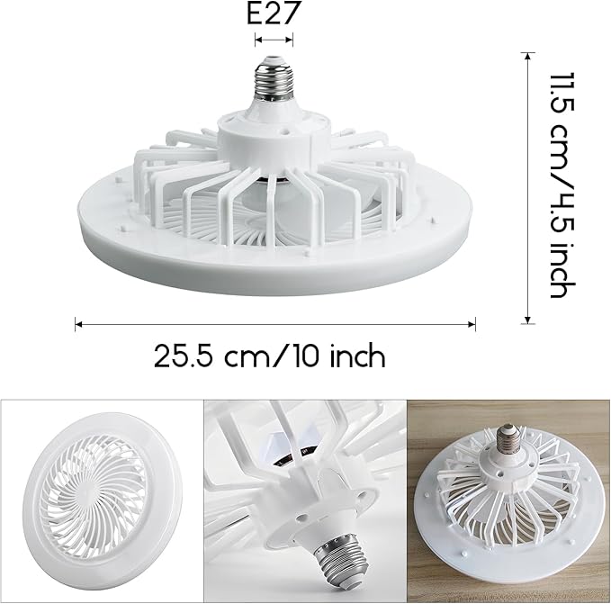 Lampara Led Con Ventilador Incorporado Y Control Remoto ®