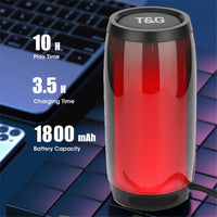 Parlante Bluetooth T&G Portátil 10W RMS con Luces LED®