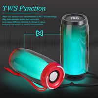 Parlante Bluetooth T&G Portátil 10W RMS con Luces LED®