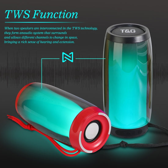 Parlante Bluetooth T&G Portátil 10W RMS con Luces LED®