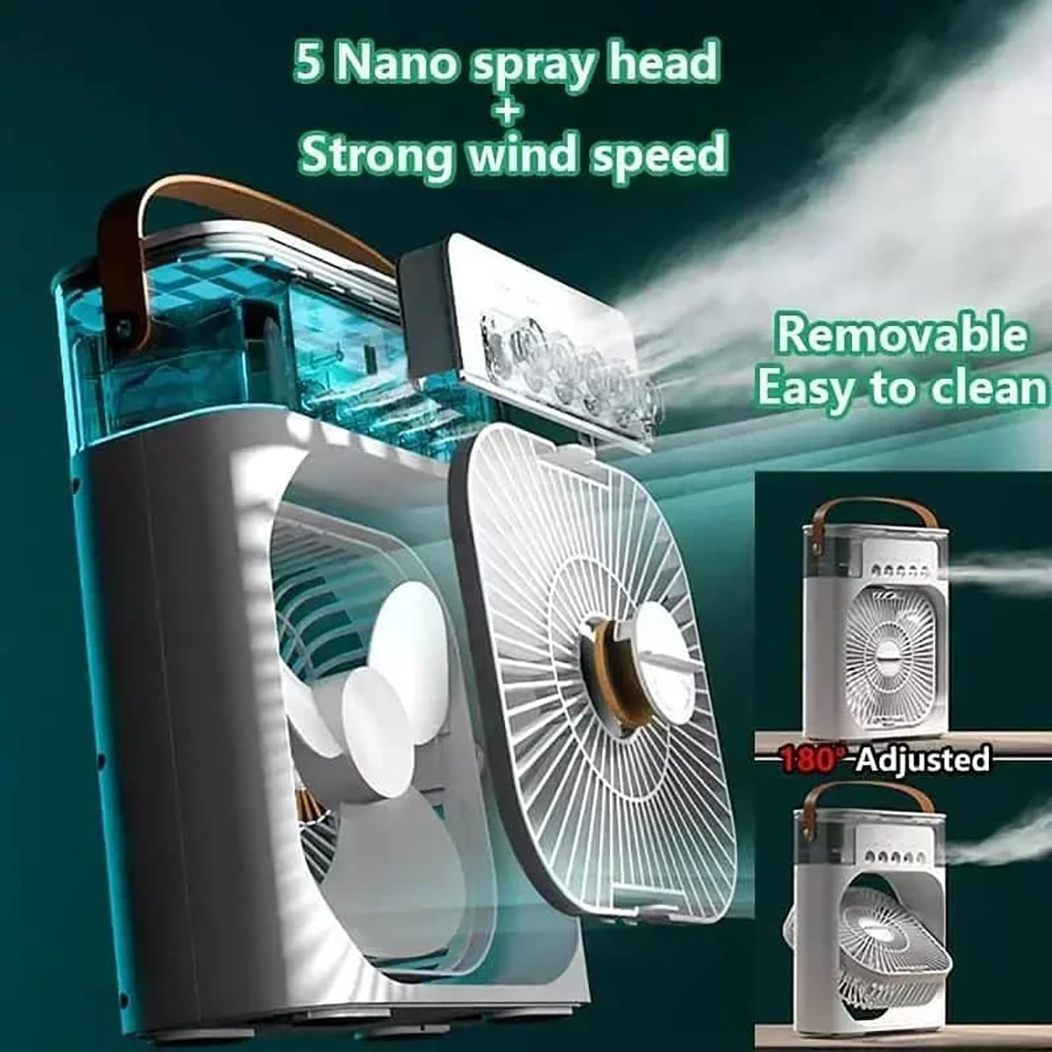 Ventilador Portatil Mini 3en1 Aire Frio Y Humidificador Led®