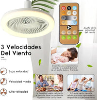 Lampara Led Con Ventilador Incorporado Y Control Remoto ®